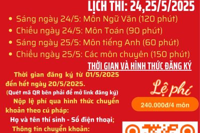 THI KHẢO SÁT KỲ THI TS VÀO LỚP 10 LẦN 2